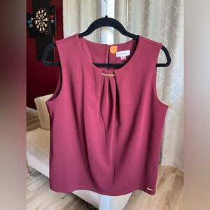 Calvin Klein Embellished Pleated Sleeveless
Top